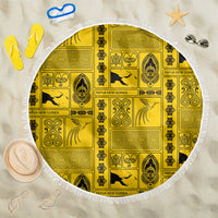 Papua New Guinea Heritage Motif Beach Blanket Yellow Version