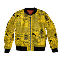Papua New Guinea Heritage Motif Bomber Jacket Yellow Version