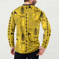 Papua New Guinea Heritage Motif Button Sweatshirt Yellow Version