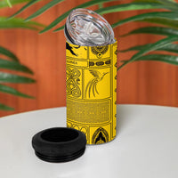 Papua New Guinea Heritage Motif 4 in 1 Can Cooler Tumbler Yellow Version