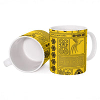 Papua New Guinea Heritage Motif Ceramic Mug Yellow Version