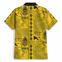 Papua New Guinea Heritage Motif Hawaiian Shirt Yellow Version