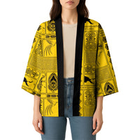 Papua New Guinea Heritage Motif Kimono Yellow Version