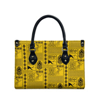 Papua New Guinea Heritage Motif Leather Bag Yellow Version