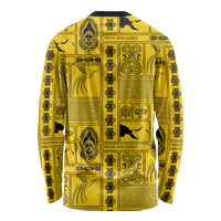 Papua New Guinea Heritage Motif Long Sleeve Shirt Yellow Version
