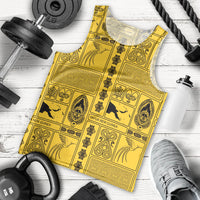 Papua New Guinea Heritage Motif Men Tank Top Yellow Version
