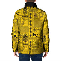 Papua New Guinea Heritage Motif Padded Jacket Yellow Version