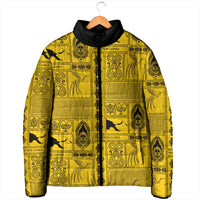 Papua New Guinea Heritage Motif Padded Jacket Yellow Version