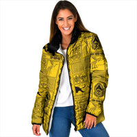 Papua New Guinea Heritage Motif Padded Jacket Yellow Version