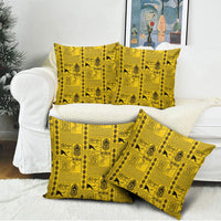 Papua New Guinea Heritage Motif Pillow Cover Yellow Version