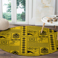 Papua New Guinea Heritage Motif Round Carpet Yellow Version
