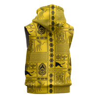 Papua New Guinea Heritage Motif Sleeveless Zip Hoodie Yellow Version