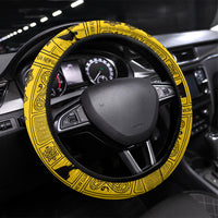 Papua New Guinea Heritage Motif Steering Wheel Cover Yellow Version