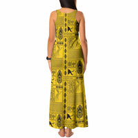 Papua New Guinea Heritage Motif Tank Maxi Dress Yellow Version