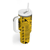 Papua New Guinea Heritage Motif Tumbler With Handle Yellow Version