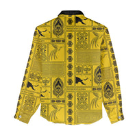 Papua New Guinea Heritage Motif Women Casual Shirt Yellow Version