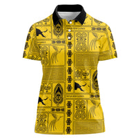 Papua New Guinea Heritage Motif Women Polo Shirt Yellow Version