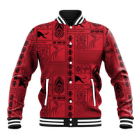 Papua New Guinea Heritage Motif Baseball Jacket Red Version