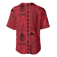 Papua New Guinea Heritage Motif Baseball Jersey Red Version