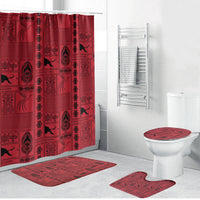 Papua New Guinea Heritage Motif Bathroom Set Red Version