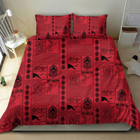 Papua New Guinea Heritage Motif Bedding Set Red Version
