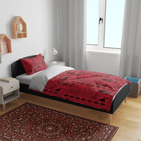 Papua New Guinea Heritage Motif Bedding Set Red Version