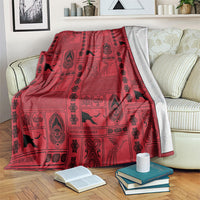 Papua New Guinea Heritage Motif Blanket Red Version