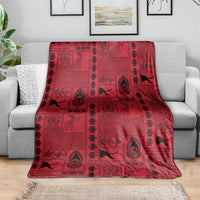 Papua New Guinea Heritage Motif Blanket Red Version