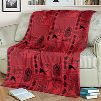 Papua New Guinea Heritage Motif Blanket Red Version