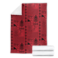 Papua New Guinea Heritage Motif Blanket Red Version