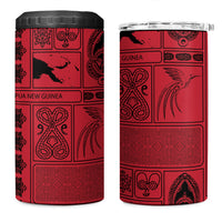 Papua New Guinea Heritage Motif 4 in 1 Can Cooler Tumbler Red Version