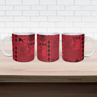 Papua New Guinea Heritage Motif Ceramic Mug Red Version