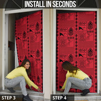 Papua New Guinea Heritage Motif Door Cover Red Version