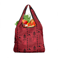 Papua New Guinea Heritage Motif Grocery Bag Red Version