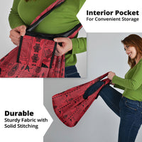 Papua New Guinea Heritage Motif Grocery Bag Red Version