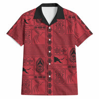 Papua New Guinea Heritage Motif Hawaiian Shirt Red Version