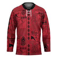 Papua New Guinea Heritage Motif Hockey Jersey Red Version