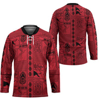 Papua New Guinea Heritage Motif Hockey Jersey Red Version