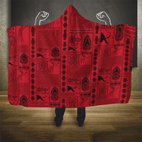 Papua New Guinea Heritage Motif Hooded Blanket Red Version