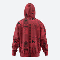 Papua New Guinea Heritage Motif Hoodie Red Version
