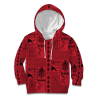Papua New Guinea Heritage Motif Kid Hoodie Red Version