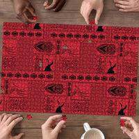 Papua New Guinea Heritage Motif Puzzle Red Version