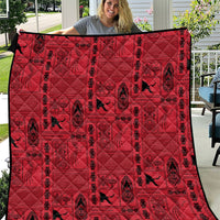 Papua New Guinea Heritage Motif Quilt Red Version