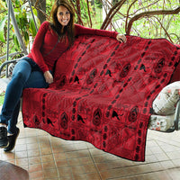 Papua New Guinea Heritage Motif Quilt Red Version