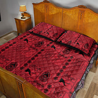 Papua New Guinea Heritage Motif Quilt Bed Set Red Version