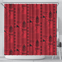 Papua New Guinea Heritage Motif Shower Curtain Red Version