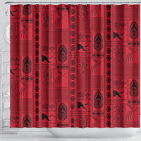 Papua New Guinea Heritage Motif Shower Curtain Red Version