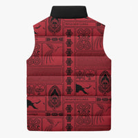 Papua New Guinea Heritage Motif Sleeveless Puffer Jacket Red Version