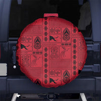 Papua New Guinea Heritage Motif Spare Tire Cover Red Version