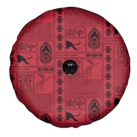 Papua New Guinea Heritage Motif Spare Tire Cover Red Version